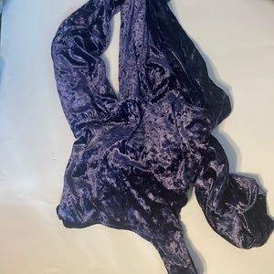 Free people, velvet bodysuit, size M, tie back